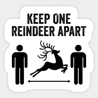 Keep One Reindeer Apart social distancing christmas Sticker